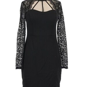 Guess Black Long Sleeve Lace Dress
